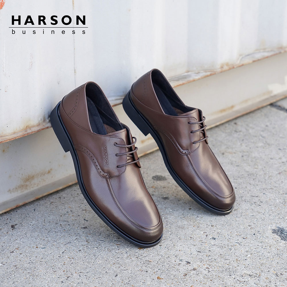 Harson/哈森2019春季新品男鞋 平跟低帮大众正装鞋MS96906
