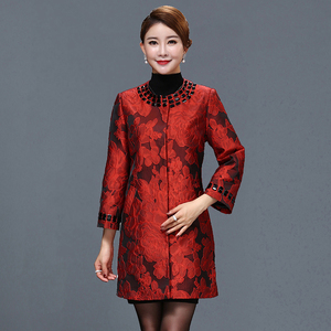 参加婚礼妈妈装秋季喜庆礼服上衣中老年喜婆婆婚宴大码外套敬酒服