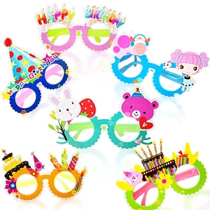 儿童节创意卡通无镜片眼镜框生日派对成人眼镜拍照装扮道具玩具