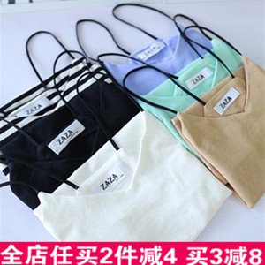 内搭小吊带背心女夏纯棉短款百搭白色紧身外穿打底衫学生性感上衣女式吊带