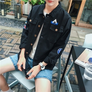 禾子2016春秋韩版棒球服男士印花外套日系复古修身夹克青年茄克衫棒球服