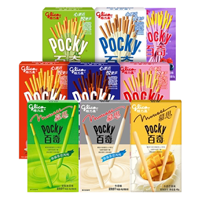 格力高pocky百奇巧克力棒夹心注心饼干棒条涂层大礼包glico混合