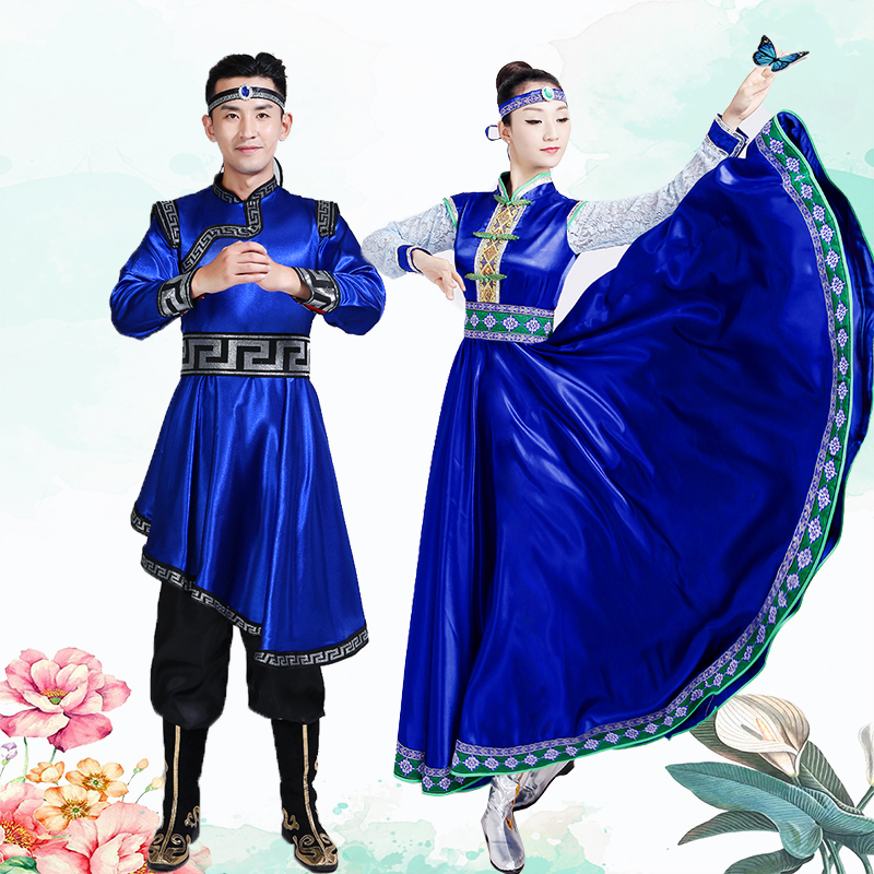 新款少数民族服饰男女蒙古族演出服装鸿燕女装舞蹈服天边表演服裙