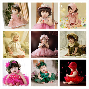 儿童摄影服装2018展会新款百天1周岁女宝艺术写真拍照婴儿公主裙
