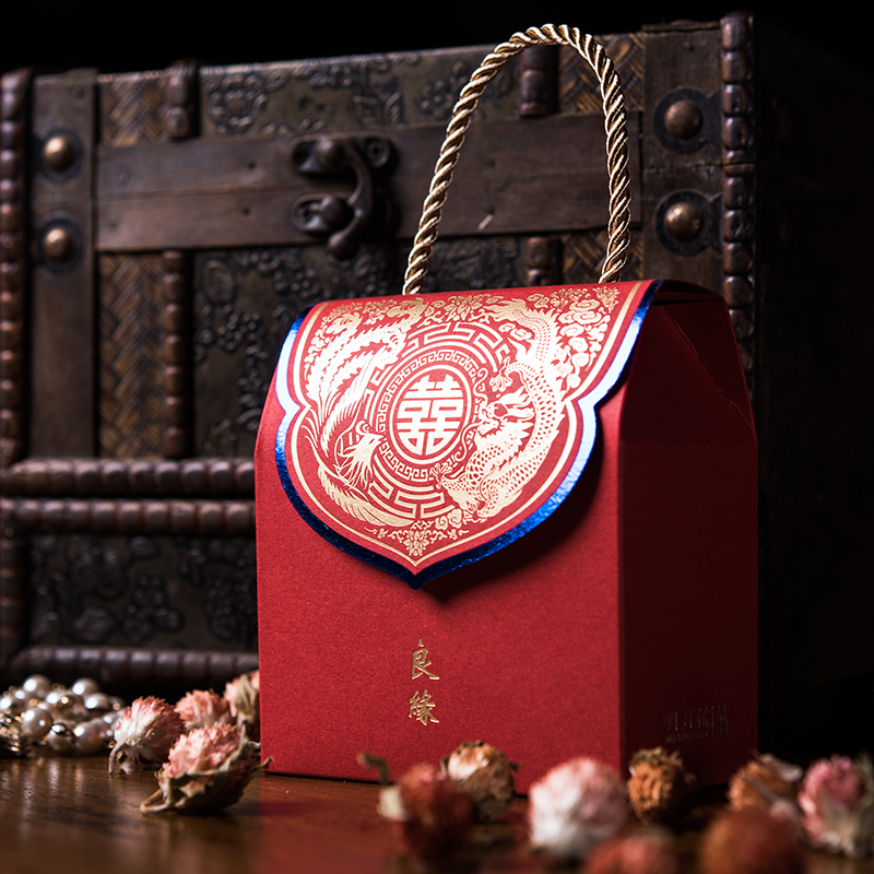 2019新款婚礼喜糖盒创意中国风糖果盒礼盒装结婚喜糖袋子盒子手提