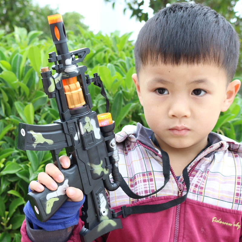 儿童电动玩具枪宝宝音乐机关枪声光冲锋枪男女小孩子-12-3-6周岁