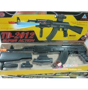 儿童玩具枪1:1比例ak47玩具td2012电动枪-带枪声 红外 震动 灯光