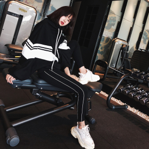 z小鸡裤子女学生宽松韩版ulzzang百搭运动裤原宿bf风潮条纹九分裤休闲裤女
