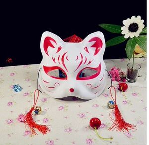 8折) 已售 0  动漫蒙面猫脸铃铛女女生卡通猫面具儿童学生恐怖面具