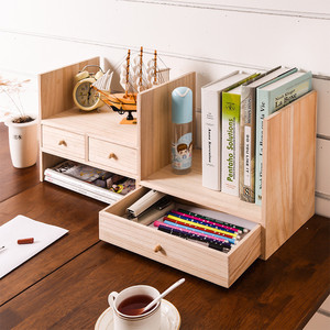 组合书桌儿童实木创意桌面书柜简易小书架学生置物架