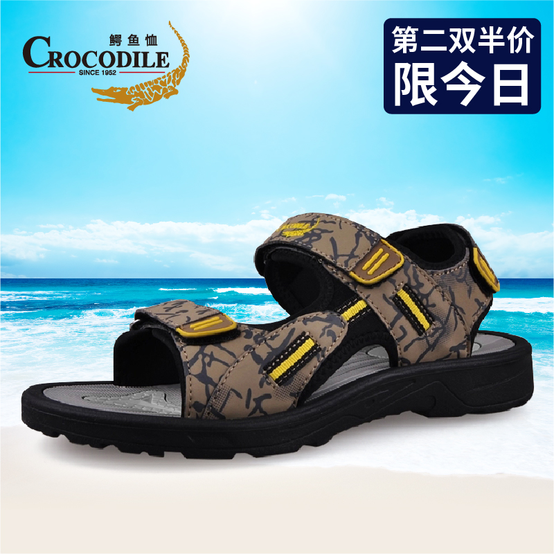 鳄鱼恤凉鞋男士沙滩鞋潮流运动韩版夏天休闲复古舒适大码胖脚户外