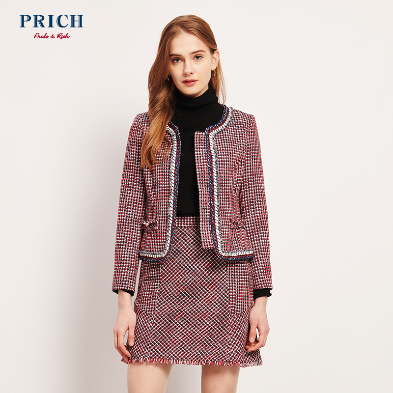 PRICH2019春季新款韩版小西装女士外套chic修身西服PRJK95252M