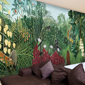 卧室热带雨林绿色壁纸图片