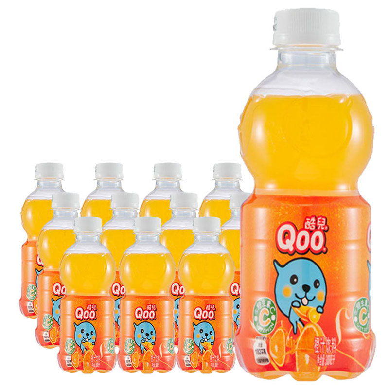 可口可乐美汁源酷儿橙汁果汁300ml*12瓶果粒橙迷你小瓶装饮料包邮