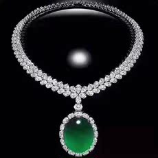 缅甸老坑天然A货冰润满绿水滴翡翠套链、耳环、戒指饱满雅致女款