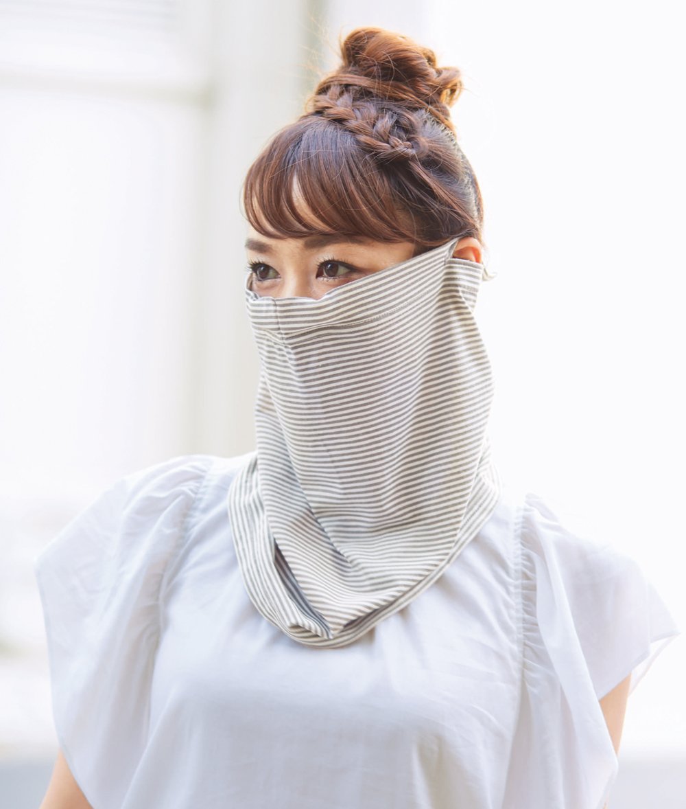 日本原装护脖子防晒抗UV脖套口罩防紫外线透气围巾速干冷感面罩