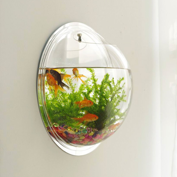 鱼缸水族箱创意壁挂鱼缸小型斗金鱼缸墙壁办公墙上圆形亚克力迷你