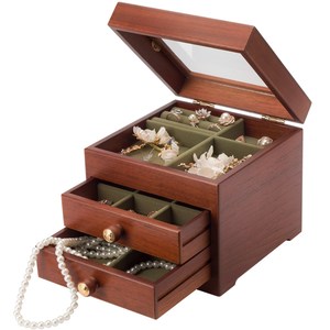 实木质首饰盒欧式饰品盒珠宝盒项链收纳盒木制中式复古简约