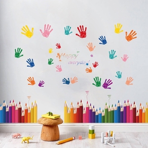 画室墙壁墙贴涂鸦笔美术艺术系教室少儿童绘画培训班装饰布置贴纸