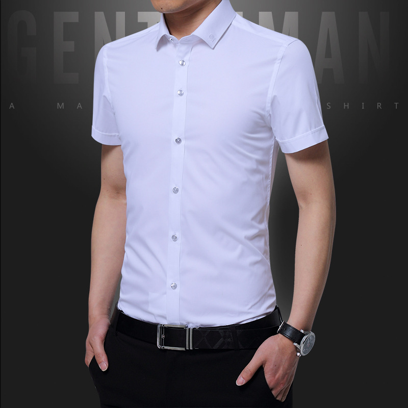 帝创者夏季首发新款休闲修身时尚男士薄款短袖衬衫休闲衬衫D66