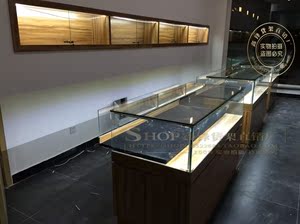 珠宝首饰柜台古玩古董玻璃柜台玉石饰品柜小饰品展示柜木质展柜