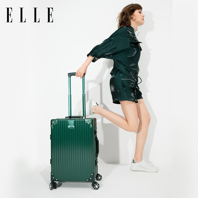 ELLE铝框拉杆箱24寸旅行箱20寸登机密码箱时尚男皮箱女学生行李箱