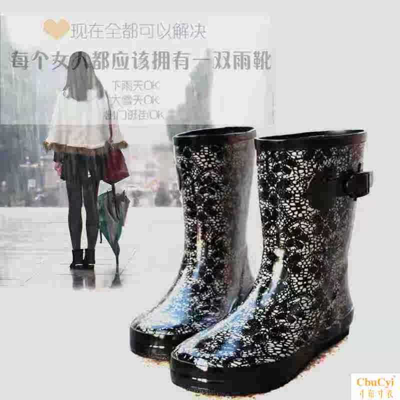 正品时尚韩版防滑女款雨鞋防水鞋成人品牌雨靴棉水鞋