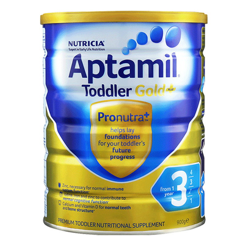 【直营】新西兰Aptamil进口婴儿幼儿奶粉3段900克 1周岁以上适用