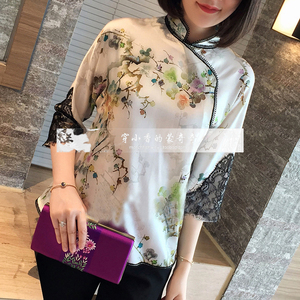 高奢定制线!29姆米素绉缎 娟秀大气 夏季新中式女装真丝旗袍上衣女装定制