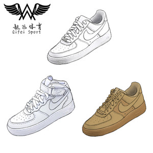 nike air force 1 af1 纯白 空军一号小麦高帮low中低帮男女板鞋