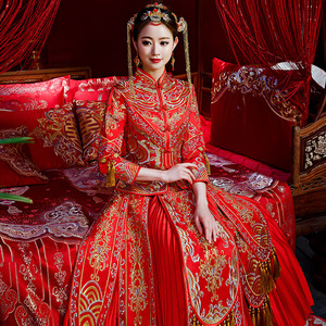 class=h>新娘 /span>2018新款龙凤褂中式婚纱结婚礼服秀和服修身古装