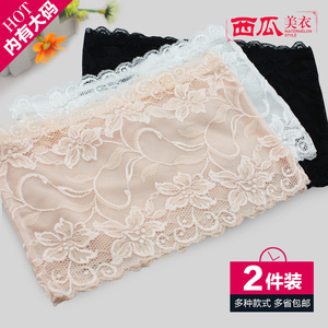 夏季防走光女短款蕾丝裹胸打底抹胸背心无吊带无胸垫文胸内衣薄裹胸