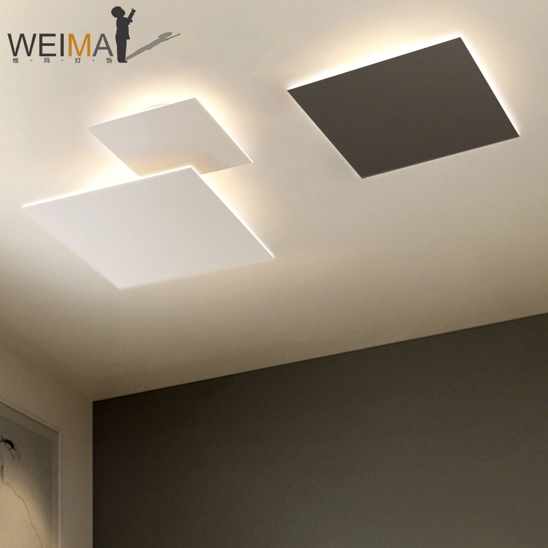 维玛 现代简约led正方形创意个性组合卧室灯饰客厅房间吸顶灯灯具