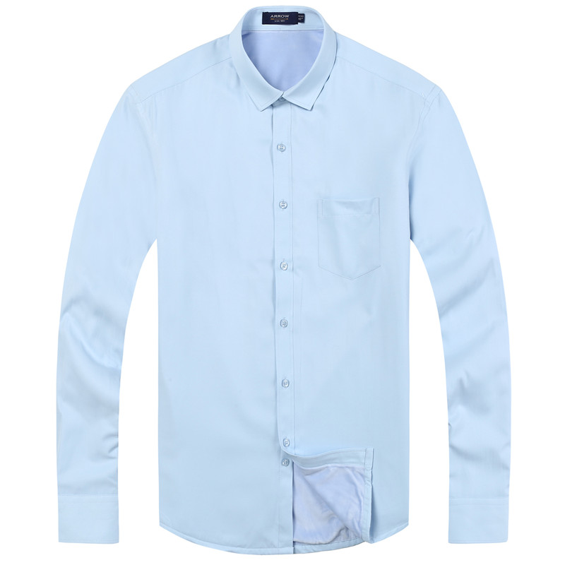 正品ARROW衬衫美国箭牌衬衫加厚加绒保暖衬衫男士长袖衬衫蓝色