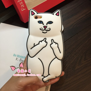 ripndip中指鄙视猫 span class=h>口袋 /span>贱猫iphone8x硅胶套 