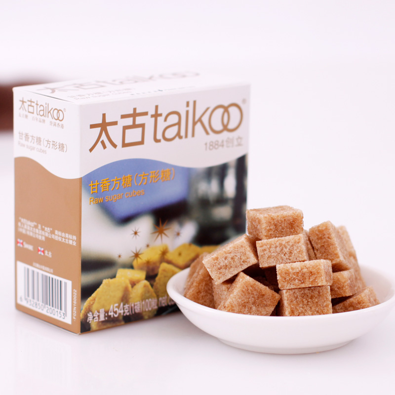 Taikoo/太古甘香方糖 原蔗赤砂糖454g盒装 黄糖金黄咖啡调糖块糖