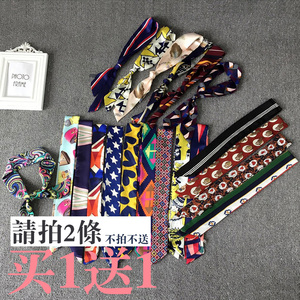 春秋季领巾百搭系缠绑包包手柄丝巾小丝巾围巾包带女士twilly飘带丝巾