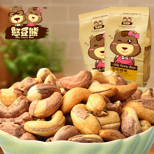 【憨豆熊_带皮腰果】坚果干果休闲零食原味 腰果特产198g腰果