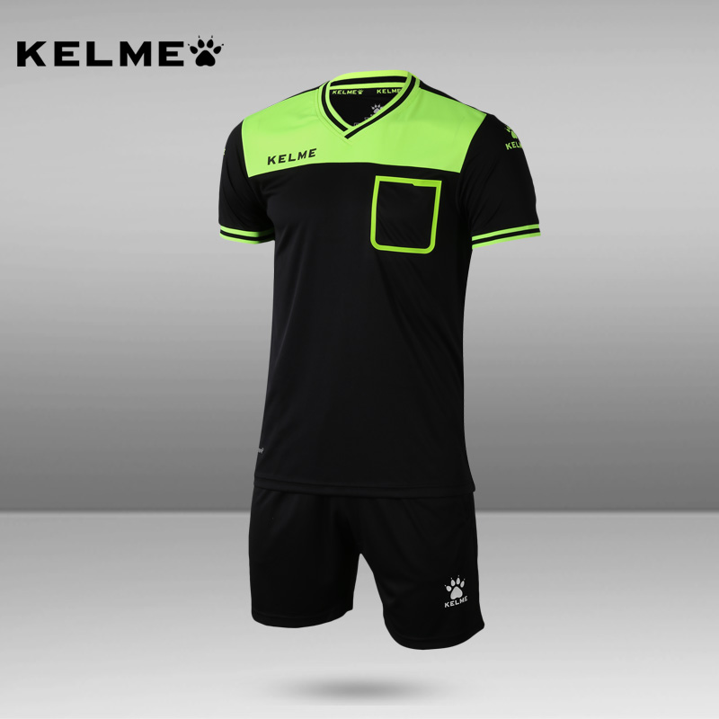 卡尔美足球裁判服套装短袖KELME裁判服足球专业足球比赛裁判装备
