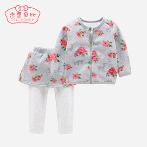 女童春季衣服3-5-6新款童装儿童加绒小童春秋1周岁女宝宝春装套装儿童套装