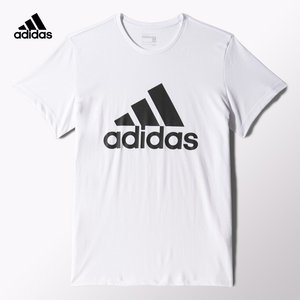 adidas 阿迪达斯 运动型格 男子 短袖T恤 白 CD4863短袖男