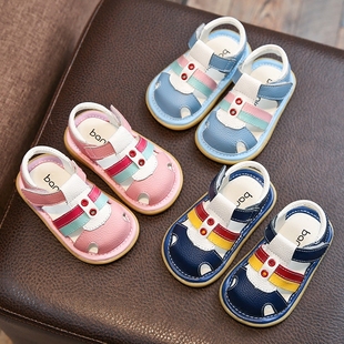 夏季真皮宝宝鞋婴儿软底学步鞋包头凉鞋0-1岁2-3男女儿童鞋小鞋子