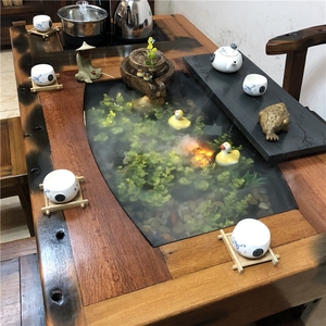 小茶桌阳台老船木图片