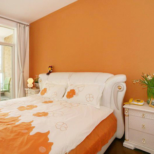 橙色无纺布墙纸卧室客厅电视背景墙 span class=h>壁纸 /span>纯色 