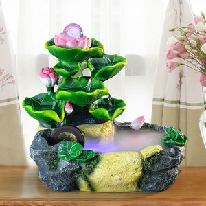 办公室落地喷泉流水摆件客厅桌面装饰品中式风