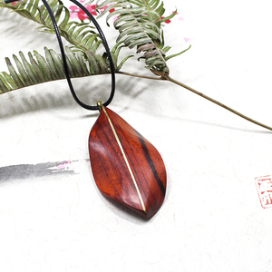 不术原创设计师木质叶子树叶檀木情侣项链吊坠毛衣链男女饰品礼物