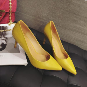 一代佳人女鞋2017新款高跟单鞋尖头职业工作