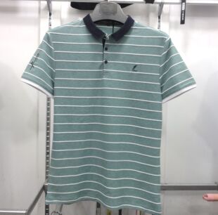 2018夏波特丹奴新款男装短袖t恤横条翻领polo衫时尚商务休闲98060