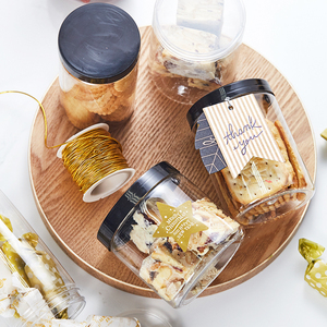 塑料透明曲饼干 span class=h>桶 /span>带盖牛轧糖雪花酥 span class