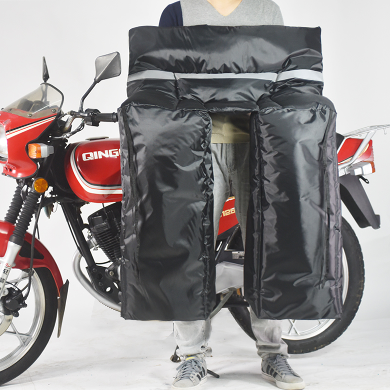 125跨骑摩托车挡风被110弯梁护膝冬季加大加厚防水护膝加绒挡风罩